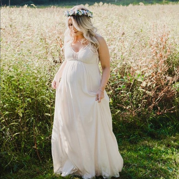 Ivory crochet knit maxi dress - Picture 2 of 6